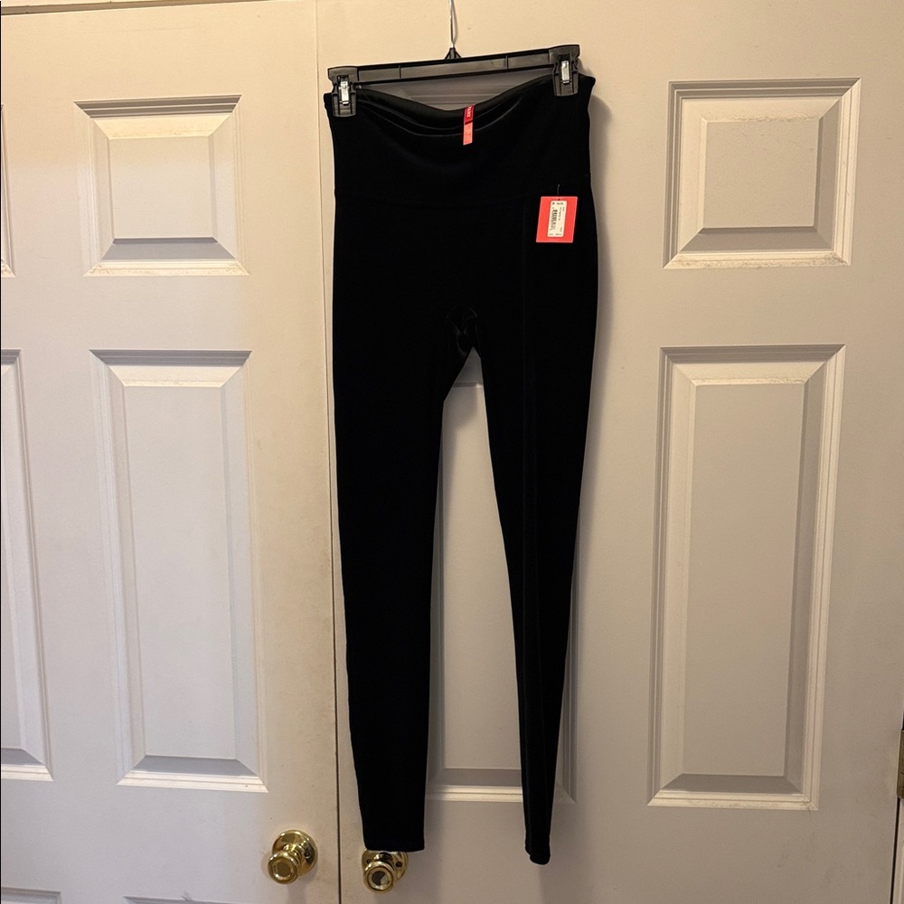 Spanx Black Velvet Leggings - Stretch High Waist